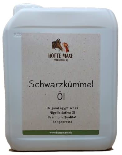 Hotte Maxe Schwarzkümmel-Öl ägyptisch für Pferde - 100% kaltgepresstes, ägyptisches Schwarzkümmelöl im 2,5-Liter-Kanister