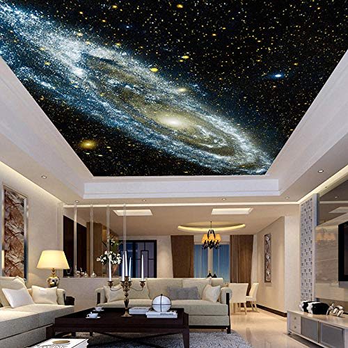 SIBUHUAU 3D Wandbild Tapete Milchstraße Sternenhimmel Sternenhimmel Decke Wandbild Wohnzimmer Sofa Schlafzimmer Hintergrund Tapete Malerei