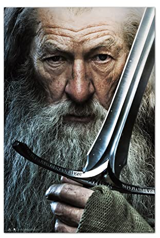 Der Herr der Ringe Fanartikel - The Hobbit Gandalf Poster - Deko Wohnzimmer oder Deko Schlafzimmer - Zimmer Deko - Größe : 61 x 91, 5 cm - Originales Geschenk - Offizielle Lizenz