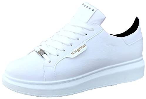 Solaress W01 Fashion Sneaker Herren, Leder Schuhe, Abendschuhe, Freizeitschuhe (Weiß, eu_Footwear_Size_System, Adult, Men, Numeric, medium, Numeric_40)