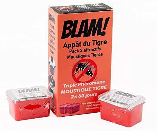 BLAM Appât du Tigre: 2X Attractif moustiques Tigres pour Pièges HBM Jours et Nuits, Biogents BG-Mosquitaire