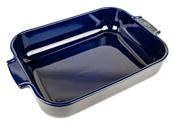 PEUGEOT - Plat Four En Céramique Rectangulaire - 36 cm x 23,6 cm x 7,5 cm - Contenance : 3,8 L - Garanti 10 Ans - Fabrication Française - Coloris Bleu