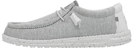 HEYDUDE Wally Sox - Chaussures pour Hommes - Baskets avec Semelles Confortables - Style Mocassin, Stone White, 37