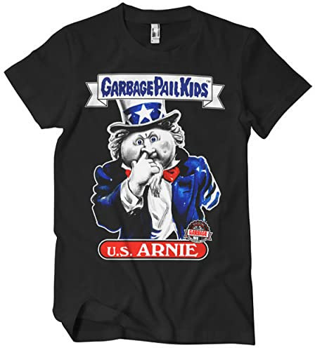 Garbage Pail Kids Licenciado Oficialmente U.S. Arnie Hombres Camiseta (Negro), Medium