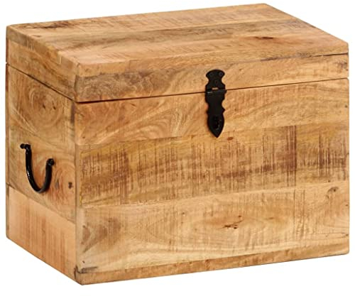 vidaXL Caja de Almacenaje Herramientas con Tapa Arcón Baúl Accesorio para Casa Ordenador Coleccionables Artículos Pequeños Madera Maciza de Mango
