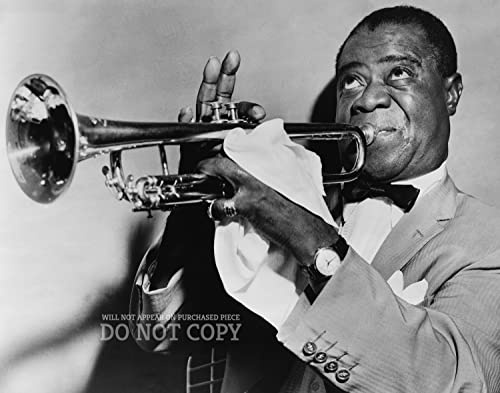Louis Armstrong Foto 20,3 x 25,4 cm – Magnificent Live Concert Portrait – New Orleans Jazz Trompete – Legendary American Music Pioneer – Rare Photo – Kunstdruck