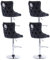 Wahson Samt Barhocker 4er Set Barstuhl Moderne Tresenhocker Drehbar Küchenhocker Höhenverstellbar Bistrohocker mit Leinen für Küche/Hausbar, Schwarz