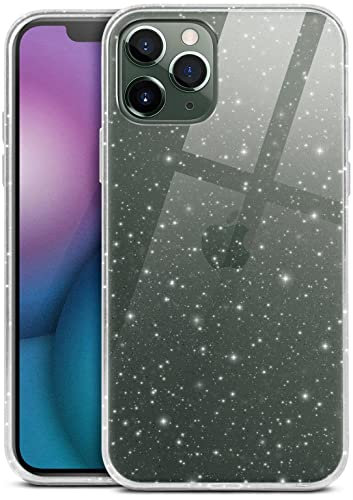 moex Sparky Case - Cover per iPhone 11 Pro Max con effetto glitter in silicone, sottile e morbida, trasparente, con design scintillante, trasparente