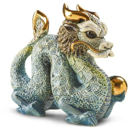 De Rosa Rinconada – Blaue Chinesischer Drache Künstlerische Keramikskulptur, Limitierte Auflage 888 Stück