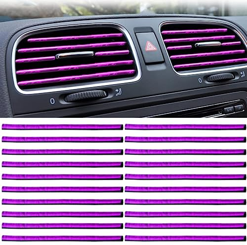 20 Piezas Ajuste De Salida De Aire Para Coche Universales Impermeables Flexibles Tira Decorativa Salida De Aire Para Coche Adecuados Para Todas Las Rejillas De VentilacióN Rectas