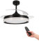 M mimotec - Ventilatore a soffitto Led Black Yeray con luce da 36W e telecomando, basso consumo, motore DC 20W, 6 velocità, silenzioso, 4 pale retrattili. LM8816
