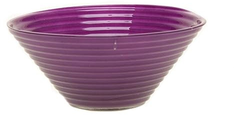 INNA-Glas Obst Schale SELMA aus Glas, mit Rillen, dunkellila, 8 cm, Ø 19 cm | Deko Glasschale