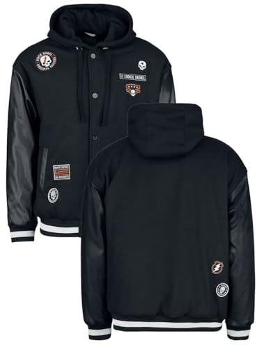 Rock Rebel by EMP Hombre Chaqueta universitaria negra con parches M