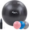 KM-Fit Gymnastikball 75cm | Trainingsball mit Luft-Pumpe | Sitzball Büro Anti-Burst | Ball für Fitness, Yoga, Gymnastik, Core Training | Pezziball Yogaball BPA-Frei | Schwarz