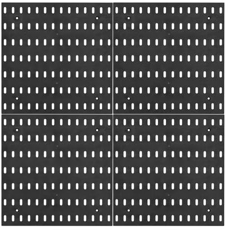 QUARKZMAN 4pcs Plastique Panneaux Perforés Mur Panneaux, Peg Panneaux Mur Organisateur pour Etabli, Noir Panneau-perforé pour Garage Cuisine Salon Chambre Salle Bain Bureau, Noir