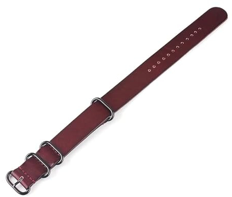 ROWCES Nato-Leder-Uhrenarmband, 14mm, 20mm, 22mm, 24mm, Ersatzarmbänder für Herrenuhren, 20mm