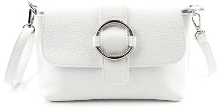 ITALYSHOP24 MADE in ITALY Damen LEDER TASCHE Umhängetasche Cross Over Body Messenger Bag Echtleder Ledertasche Schultertasche Brusttasche Hüfttasche Gürteltasche Clutch Abendtasche