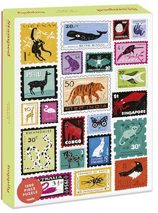 Stamped 1000 Piece Jigsaw Puzzle for Adults | The for Animal Lovers| Premium 100% Recycled Board | Modern 1000 Piece Puzzle for Adults | Happily Jigsaw Puzzles