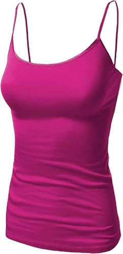 Womens Vest Tops UK Sleeveless Basic Plain Camisole Strappy Vest Top for Ladies Girl