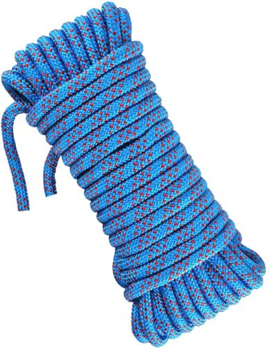 Treadstar Corde d'escalade statique, en nylon, de 10 à 20 m, bleue, pour l'extérieur, en nylon, accessoire statique à double tissage, bleue, 20 m