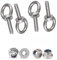 Treer 4-Sets M3 Boulon à oeil avec écrous de blocage à bride, diamètre du filetage 3mm,Vis à filetage mâle en Acier inoxydable 304 (M3 x 20 mm)