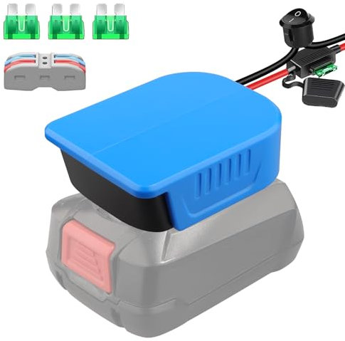 2 Stück Power Wheel Adapter für Bosch 18V PBA Akku,DIY Ladegerät Konverter für Bosch Batterie Power Station, mit 14 AWG Drähten-Kabel für Robotik Rc Truck Auto Spielzeug(Batterie Nicht enthalten)