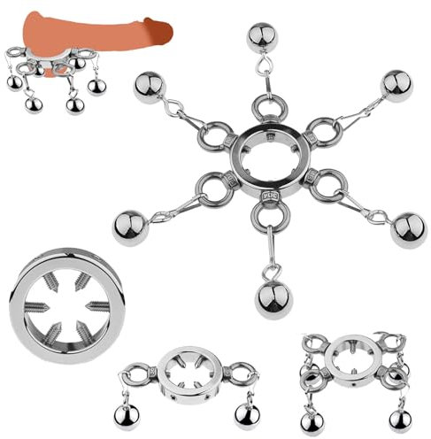 Qodpxxi Edelstahl CBT Extrem Schwer Hodenring Penisring Mit Stahlkugel Abnehmbare Spikes Und Gewichts Bälle Ball Stretcher Hodengewicht Hodensack Anhänger sm Bondage Erotik Sexspielzeug Für Männer