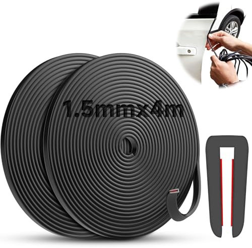 TXXATX 8m Perfil Goma 1.5mm Junta de Goma en Forma de U Goma Puerta Coche Protector de Bordes de EPDM Profesional Burlete Chapa para Ventanas Placas de Metal Esquinas de Mesa Puertas de Coche