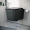 Nes Home Modern Matt Black Square Wall Hung Toilet Pan with Soft Close Seat