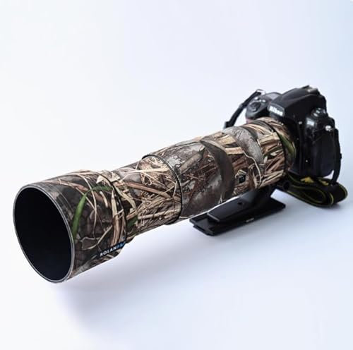 Rolanpro Objektiv-Camouflage-Beschichtung für Nikon AF-S 200–500 mm f/5.6E FL ED VR Kamera-Abdeckung, Objektivschutzhülle, #9d, Gras, wasserdicht