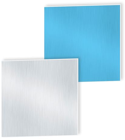 iMeistek Paquete de 2 placas de aluminio 6063 con película protectora por ambos lados, 80 mm x 80 mm x 1 mm de grosor