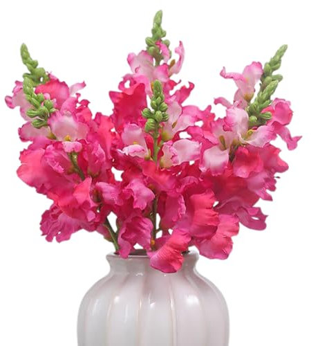 belupai 6 Pezzi di Fiori di Giacinto Artificiali, Simulazione di Gambo Lungo da 16 Pollici Mazzi di Fiori di Giacinto Finti, Rami di Bocca di Leone di Antirrino Finto per la (C)