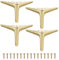 sourcing map 4Pcs Metal Furniture Legs, 4.72 Inch Triangular Heavy Duty Furniture Feet DIY Replacement Dresser Legs for Bed, Table, Cabinet, Sofa Chair(Brushed Gold)
