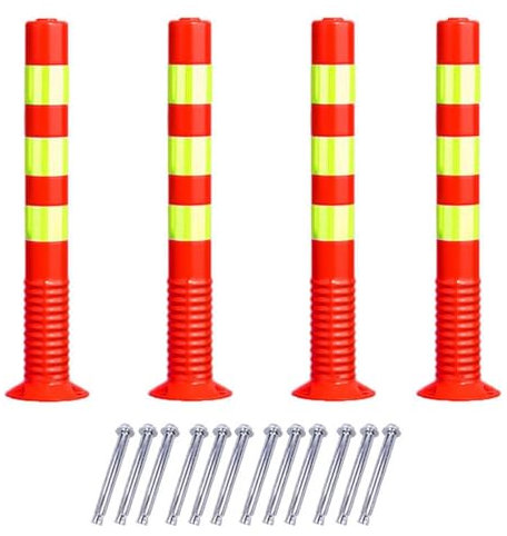 Paletti Segnalazione vialetti d'accesso, Pali parcheggio, Nero/Blu/Verde/Rosso/Giallo, delimitatori Traffico Flessibili, paletti Riflettenti in PU Il Controllo dei vialetti d'accesso, Barriere PARC