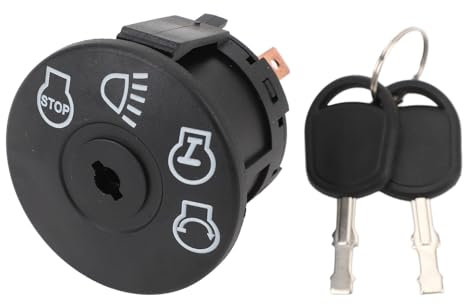 Zündanlassschalter, Ersatz für Cub Cadet, Troy Bilt, Anlasser-Zündschalter mit 2 Schlüsseln für Mäher-Traktor-Refit 9251741, 7251741, Metalllegierungsmaterial mit Hoher