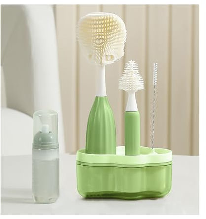 Biqin Baby Bottle Brush with Bubble-Producing (Green)