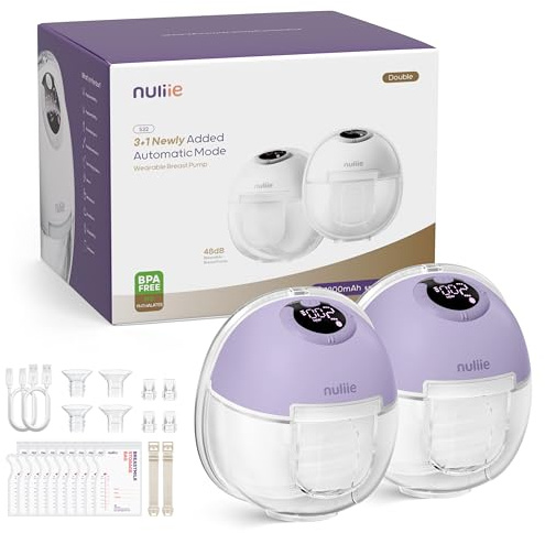 Nuliie Tire Lait Electrique Main Libre (2 Paquets, Violet)