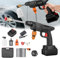 Idropulitrice a Batteria, 48 V Max 90 Bar Idropulitrice Portatile con Ugello Multispruzzo 6 in 1, Tubo da 5M, Lancia di Prolunga, Strumento per La Pulizia Dell'auto da Esterno per Giardino