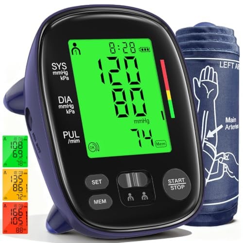 AILE Blood Pressure Monitor - Easy Home Checks - You Can Trust - Black | One-Touch Readings - 2x120 Memory - 3-Colour Display - 9-17in Cuff