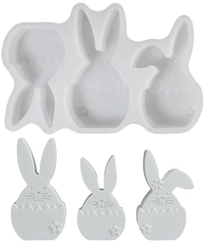 Silikonform Ostern Hase 3D, Silikonformen Gießformen Ostern Hasen, Gießform Hase, Gießform Osterhase, Gipsformen zum Gießen Hasen, Silikonform Osterhase, Gießformen Silikon für Beton Gips Kerzen