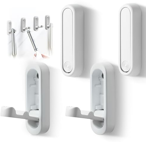 Amztour 4 Stück Faltbarer Wandhaken 90 °Faltbare für Wand hängenden Mantel | Klappbare Wandhaken aus Zinklegierung Traglast: 15 kg, Wandhalterung, Rostfrei, Robust (Mattweiß)