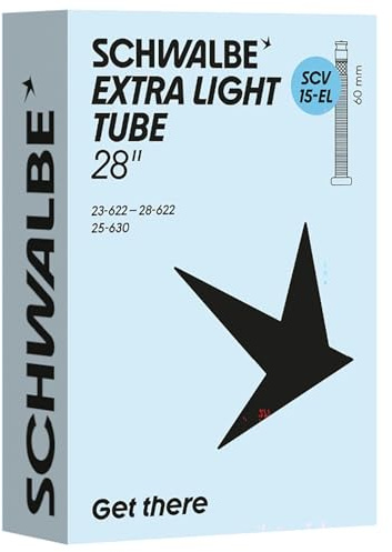 Schwalbe Fahrradschlauch SCV15-EL EXTRA Light 23/28-622/630 IB Black 60mm