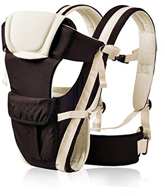 SONARIN All Season Einstellbare 4 Positionen Babytrage mit variablen Gürtel und abnehmbare Backplane,Ergonomisch,Sicher,Freie Größe,Angepasst an Ihr Kind wachsende,ideale Geschenk(Khaki)