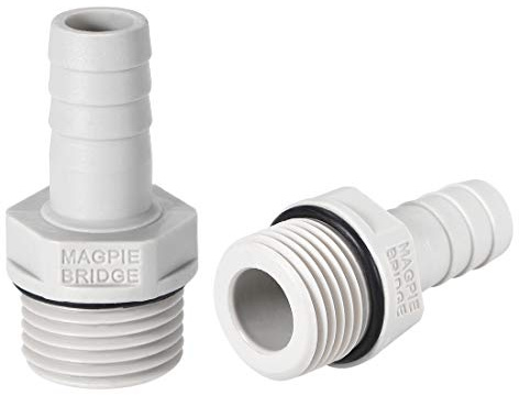 sourcing map Adaptateur raccord flexible PVC 12mm 15/32x1/2G 2Pcs | Tuyau Mâle, Barbillon
