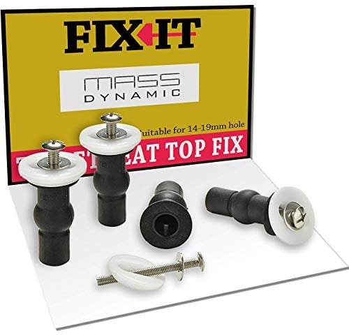 4X Pack Toilet Seat Fixing Top Fix (Fix It), Toilet Seat Hinges Expanding Rubber Top Well Nuts Screws, WC Blind Hole Fitting Rubber
