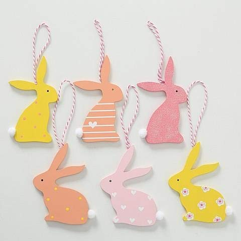 Boltze H�nger Hase Hopi 6tlg H11cm Material: Sperrholz