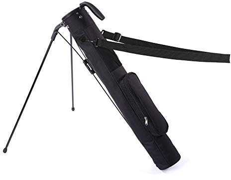 LONGCHAO Sunday Golf Bag, Lightweight Golf Club Bags with Stand and Strap, Pitch and Putt Golf Bag 2 Way Driver Golf Bags, (Black)