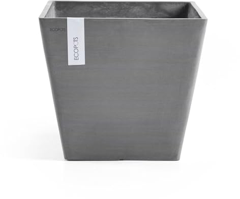 Ashortwalk ECOPOTS Rotterdam Pot de fleurs en plastique recyclé Gris 40 x 40 x 35 cm