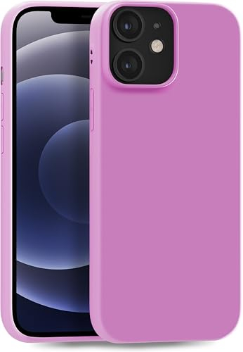 MyGadget Cover per iPhone 12 Mini - Custodia Protettiva in Silicone Morbido – Case TPU Flessibile - Protezione Antiurto & Antigraffio - Rosa Viola