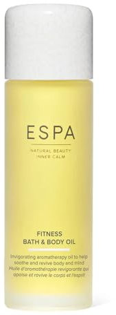 ESPA | Fitness Bath and Body Oil |100ml | Eucalyptus, Clove Bud & Lavender | Magnesium & Ashwagandha | Pure Essential Oils, Aromatherapy | Massage Oil | Revive Hard-Working Bodies